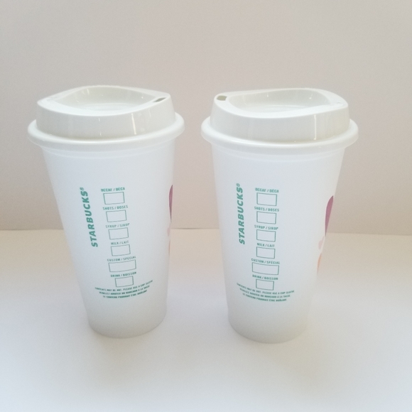 Starbucks Valentine 2020 Reusable Cups Set of 2 - Picture 2 of 5